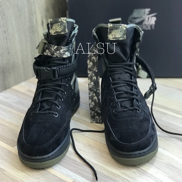 Nike SF AF 1 Suede Black Medium Olive Men’s AUTHEN - Picture 4 of 8